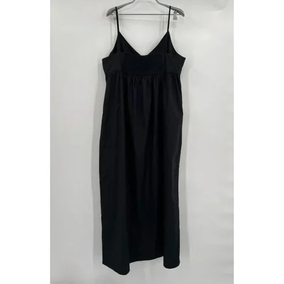 Quince Women's Black Organic Cotton Sleeveless Maxi Dress sz S NWT Pockets - Picture 7 of 7